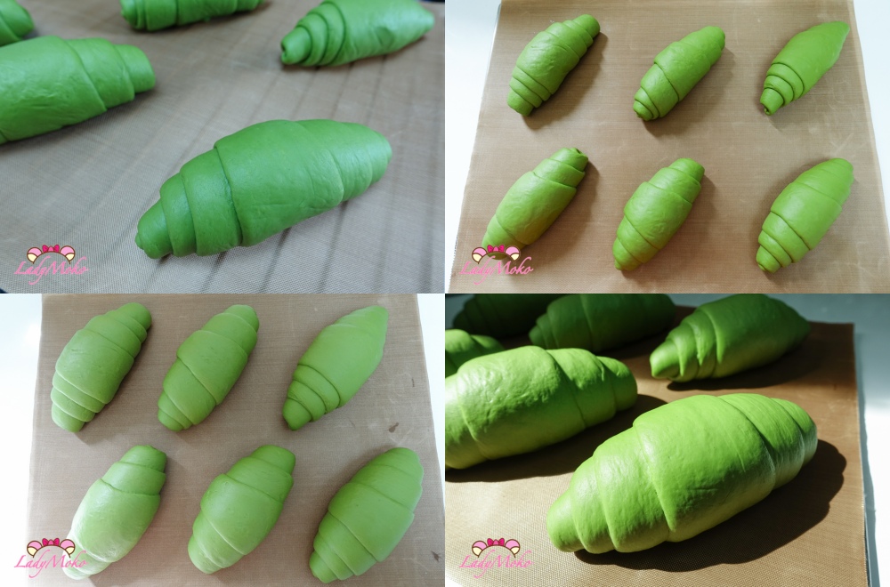 鹽麵包捲發酵前後 