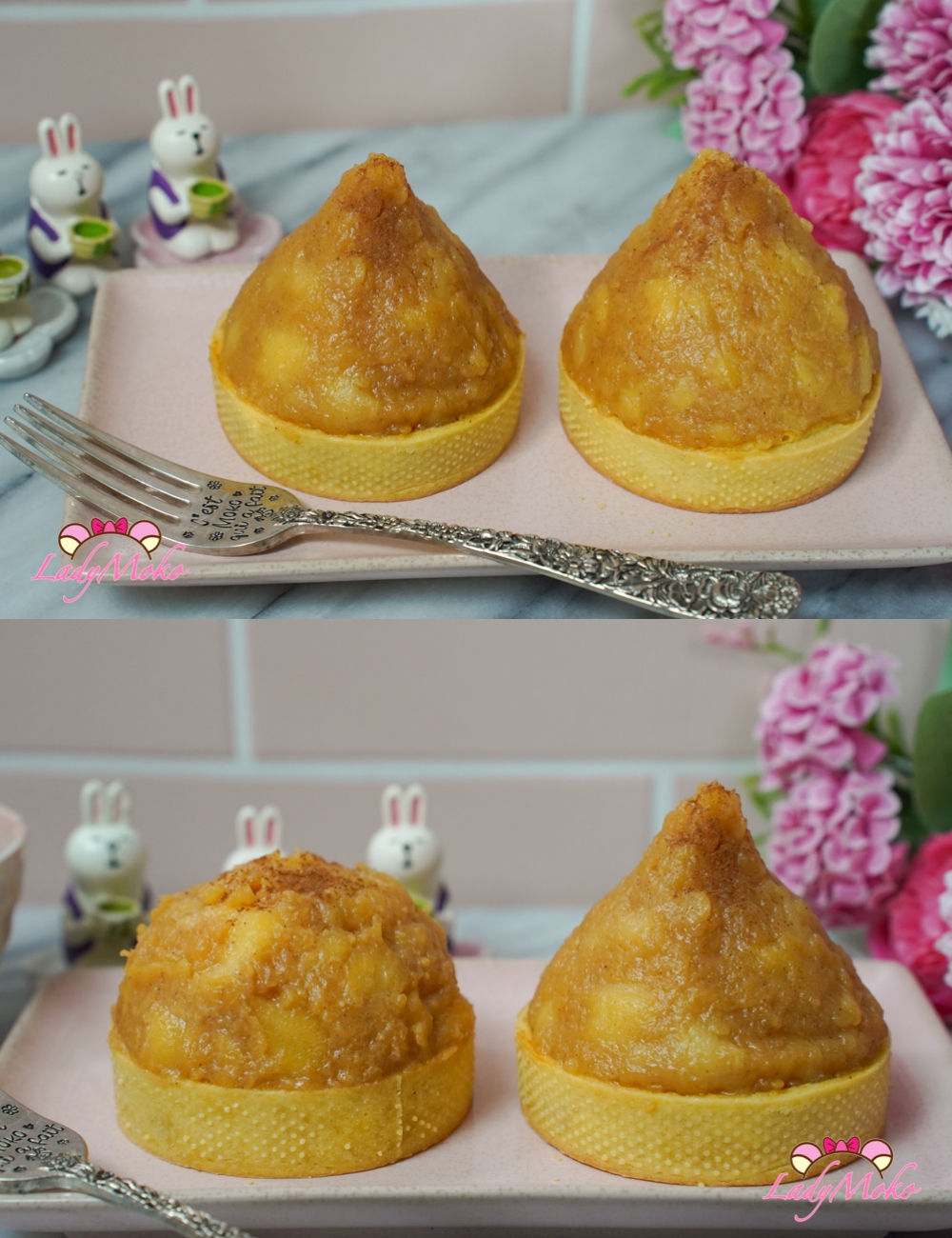 手工杏仁塔搭配焦糖蘋果餡，層次豐富香氣濃郁 Homemade almond tart filled with caramel apple and rich cinnamon aroma
