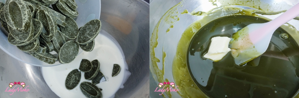 製作抹茶生巧克力