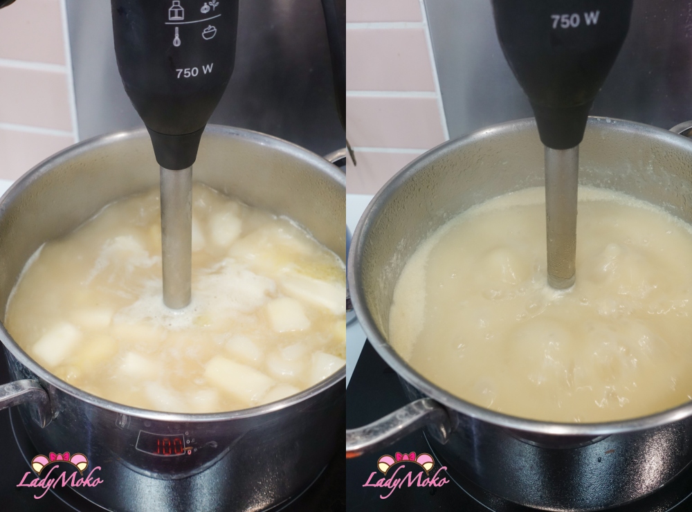白蘆筍濃湯食譜做法，用均質機打碎