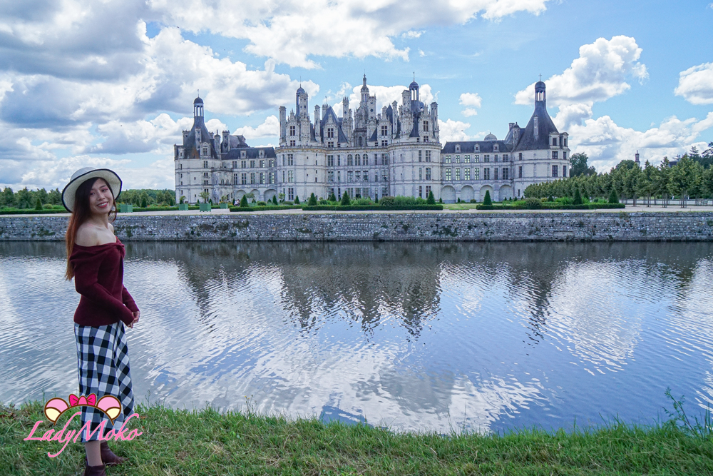 法國羅亞爾河城堡景點 Château de Chambord 城堡河岸倒影