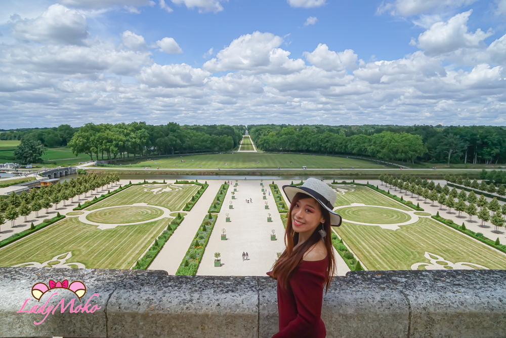 法國羅亞爾河城堡景點 Château de Chambord 高處與花園合照