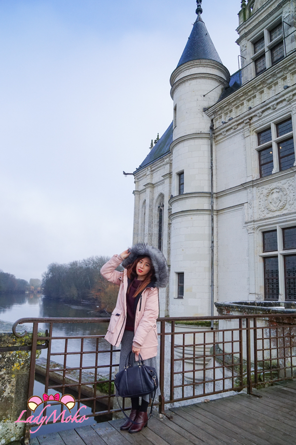法國羅亞爾河城堡景點 雪儂梭城堡 Château de Chenonceau 與城堡合照拍攝角度