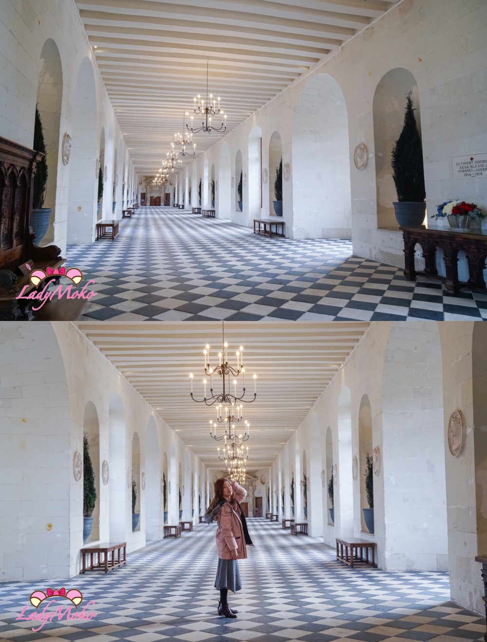法國羅亞爾河城堡景點 雪儂梭城堡 Château de Chenonceau 兩層樓長廊（Grand Galerie）