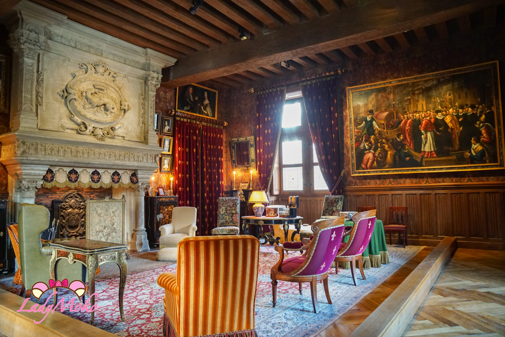 法國羅亞爾河城堡景點 Château d'Azay-le-Rideau 阿澤勒麗多城堡客廳會客室