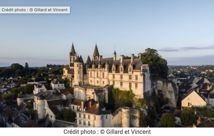 法國羅亞爾河城堡景點 Château de Loches 洛什城堡 官方空拍圖