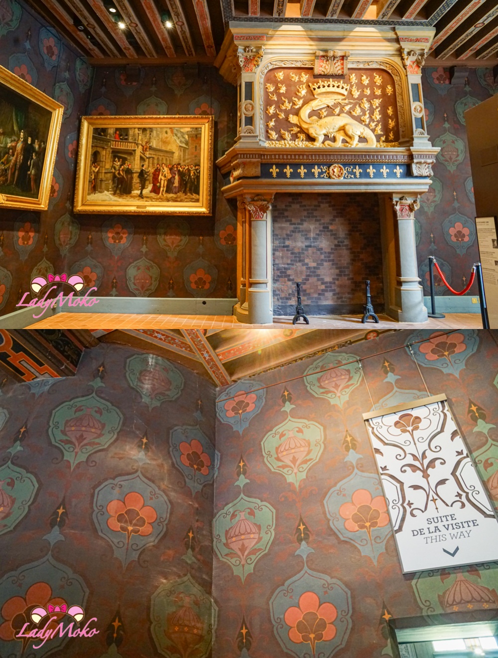法國羅亞爾河城堡景點 布盧瓦城堡（Château de Blois） 王后公寓（Appartement de la Reine）壁爐與牆壁細節