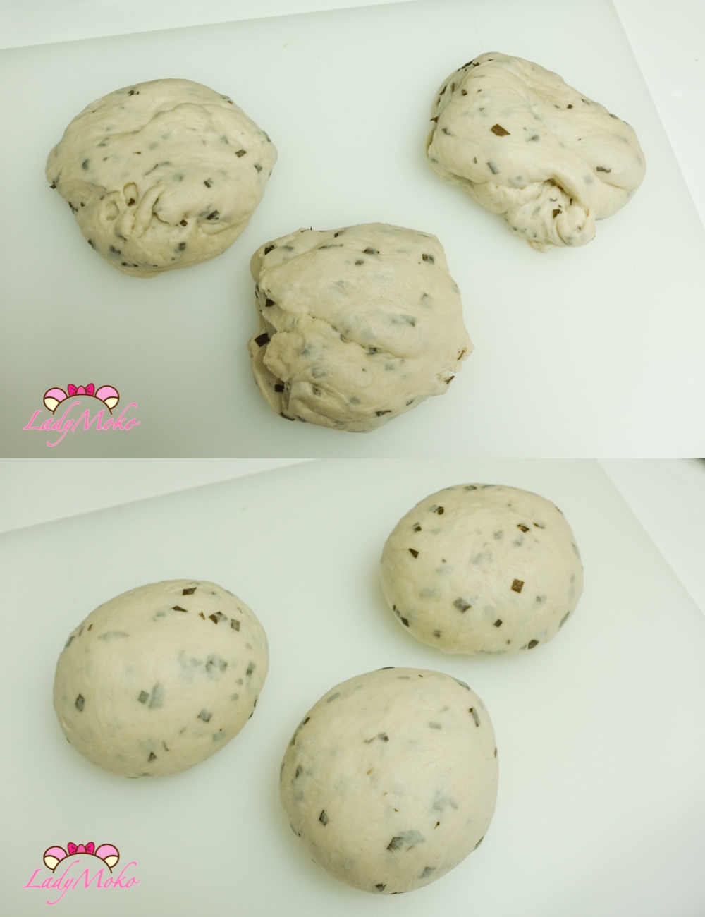 櫻花豆沙吐司食譜 Sakura White Bean Paste Bread Recipe 分割並滾圓