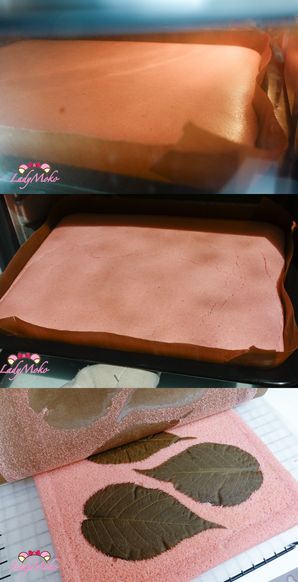 櫻花粉紅蛋糕捲食譜 Sakura Pink Roll Cake Recipe 烘烤蛋糕