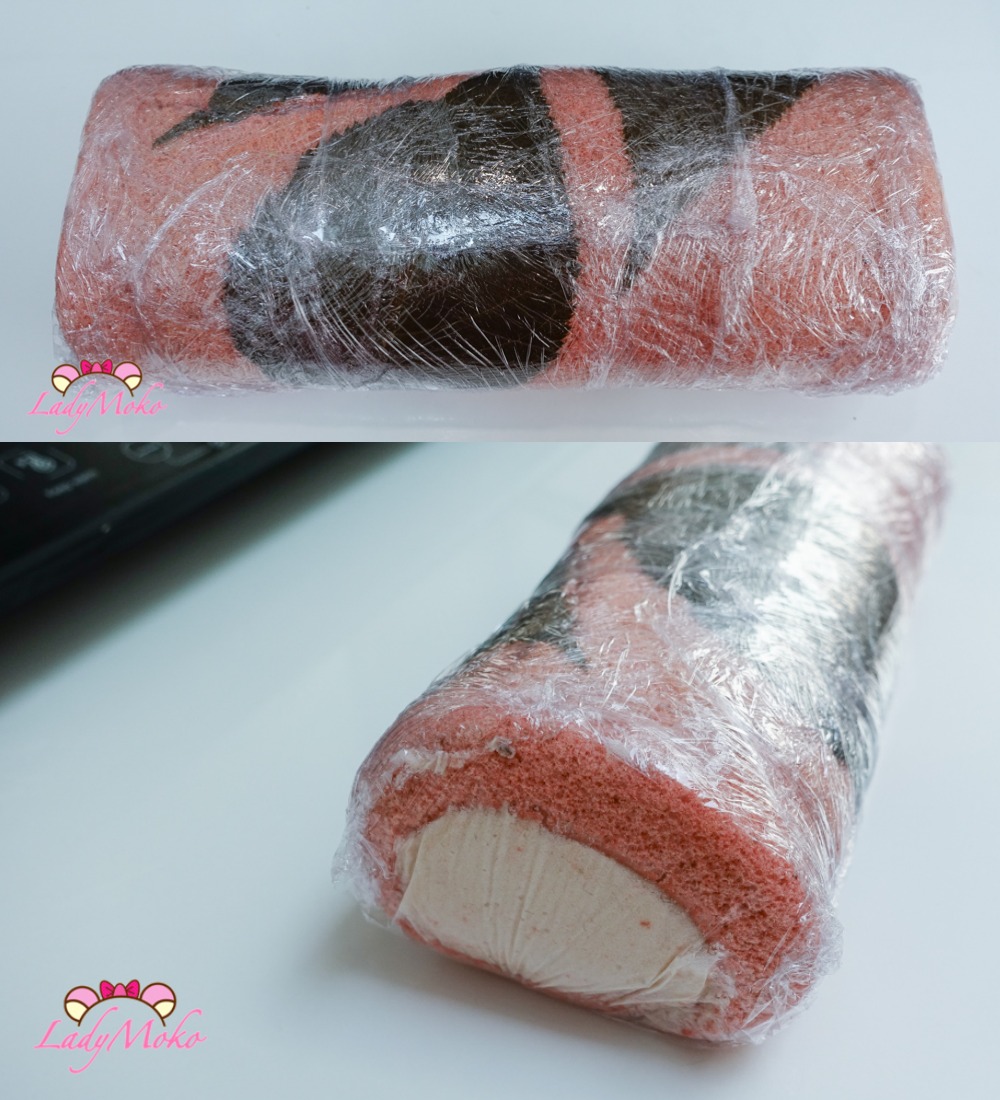 櫻花粉紅蛋糕捲食譜 Sakura Pink Roll Cake Recipe 將蛋糕捲起