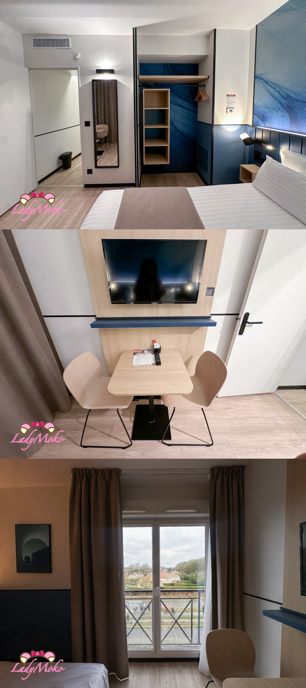 巴黎迪士尼平價飯店推薦 Residence du Parc Val D’Europe 電視與桌椅、櫃子等設施