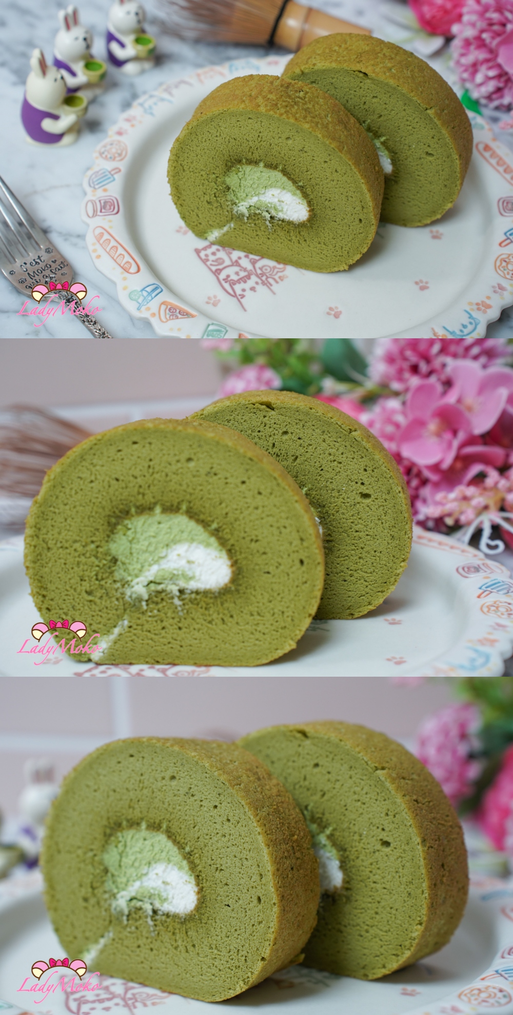 六顆蛋超厚極限抹茶蛋糕捲食譜 Six Egg Extra Thick Extreme Matcha Roll cake Recipe 切面