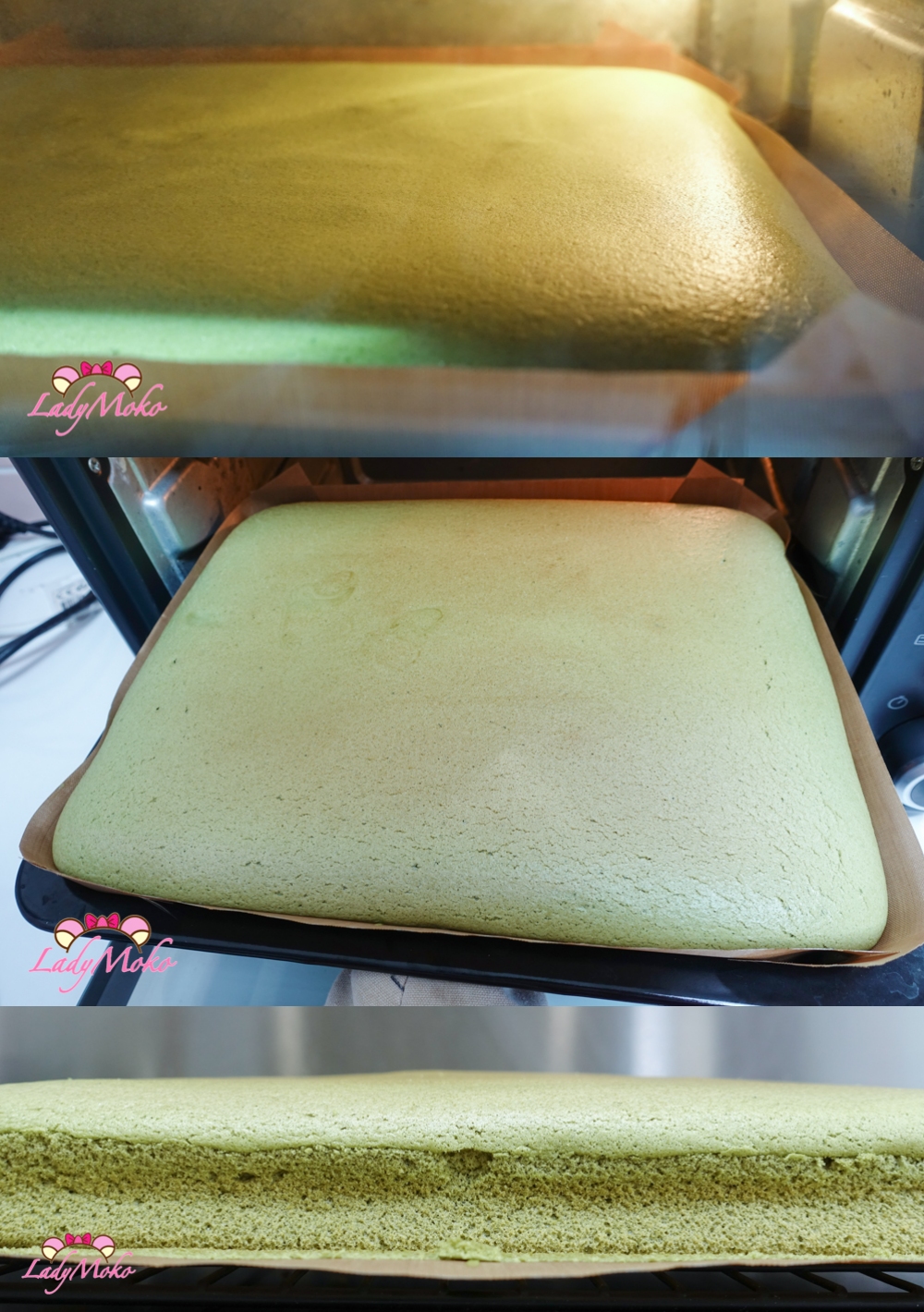 六顆蛋超厚極限抹茶蛋糕捲食譜 Six Egg Extra Thick Extreme Matcha Roll cake Recipe 烘烤出爐放涼