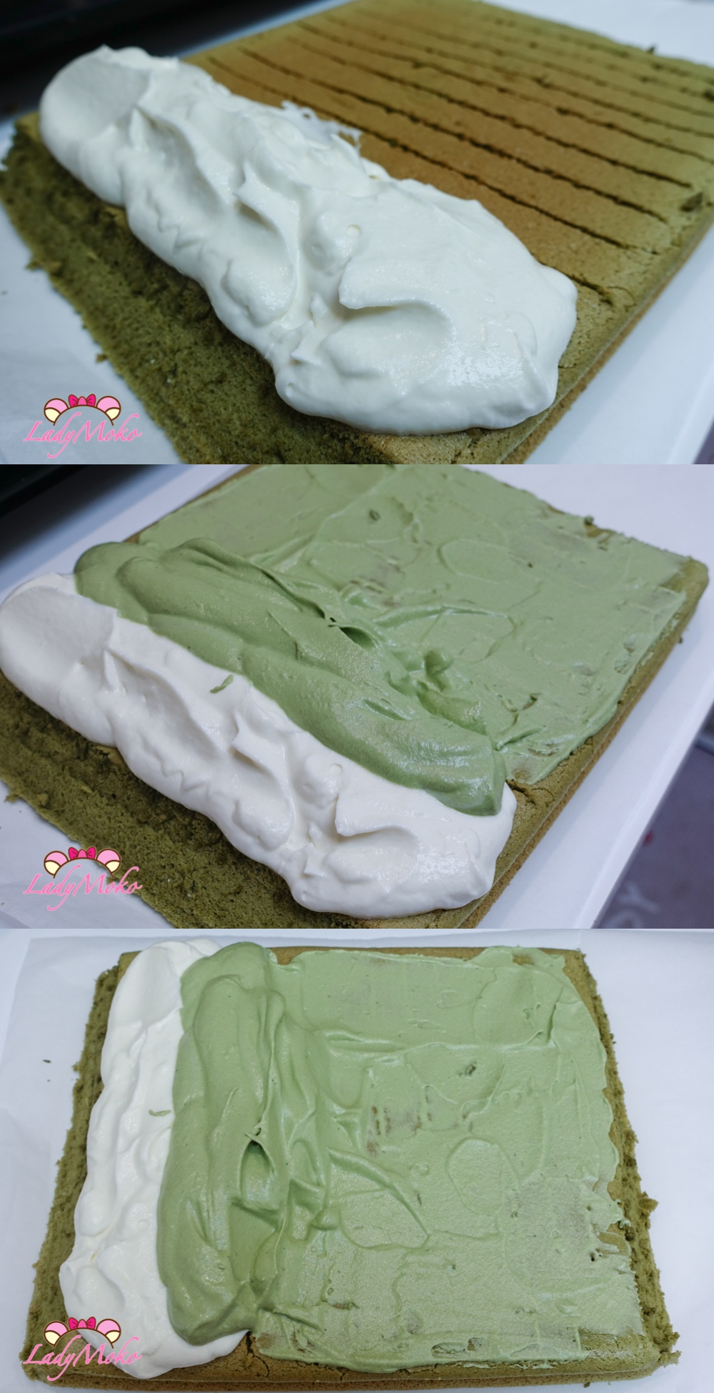 六顆蛋超厚極限抹茶蛋糕捲食譜 Six Egg Extra Thick Extreme Matcha Roll cake Recipe 打發雙口味鮮奶油