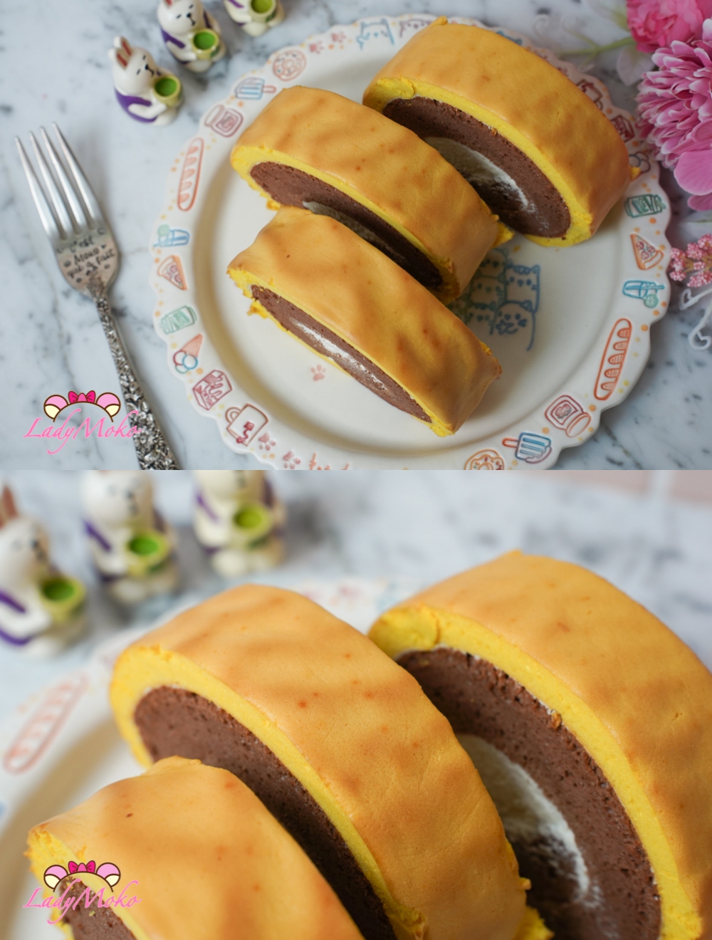虎皮巧克力蛋糕捲食譜 Tiger Skin Chocolate Cake Roll Recipe 虎皮溫度要高才會好看
