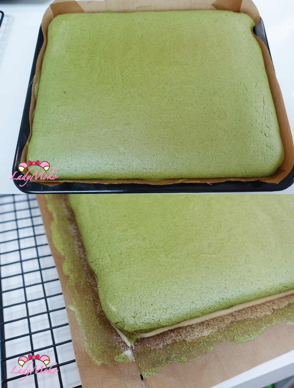 抹茶旋風蛋糕捲食譜 Hurricane Matcha cake roll 蛋糕捲放涼