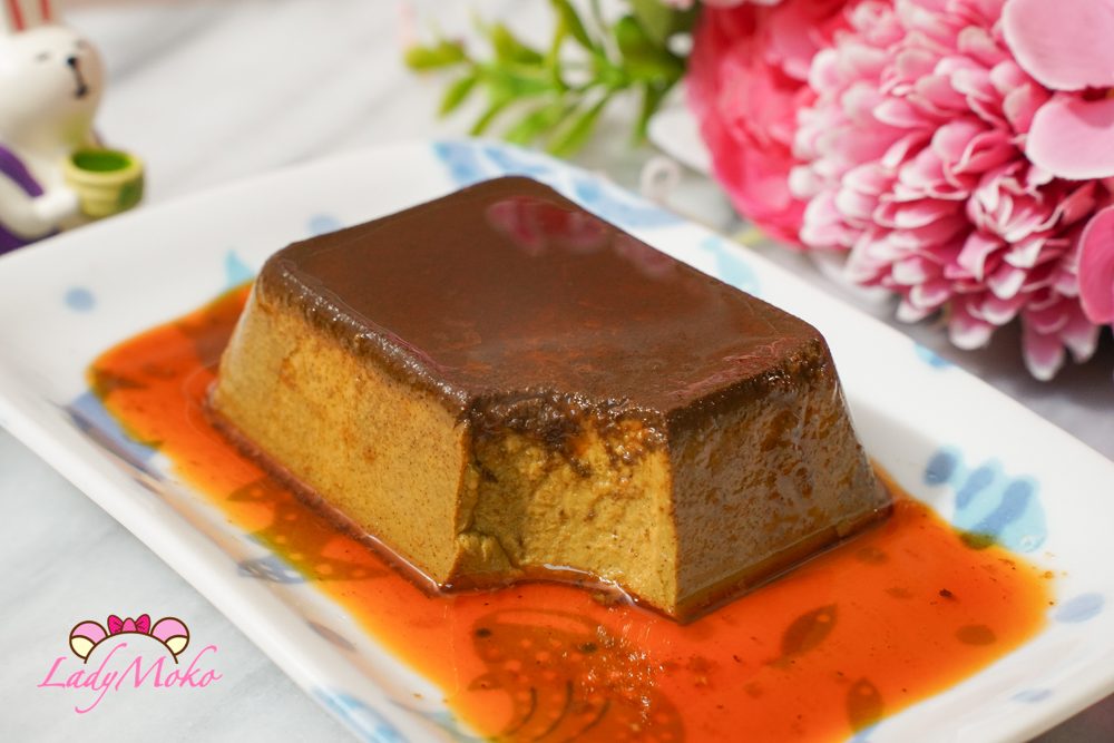 濃焙茶烤布丁食譜 切面照 Hojicha pudding recipe