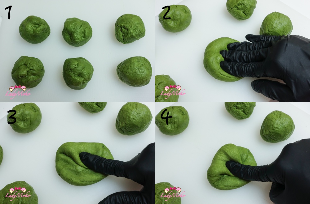 抹茶鹹蛋黃卡士達麵包食譜 麵團整型 Matcha Salted egg yolk Custard bread recipe