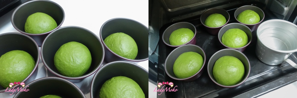 抹茶鹹蛋黃卡士達麵包食譜 麵團二次發酵 Matcha Salted egg yolk Custard bread recipe