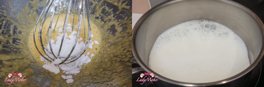 抹茶鹹蛋黃卡士達麵包食譜 卡士達醬牛奶煮沸 Matcha Salted egg yolk Custard bread recipe