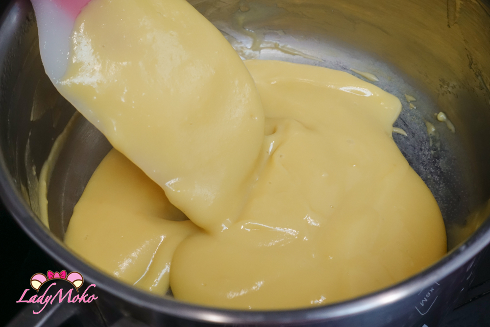 抹茶鹹蛋黃卡士達麵包食譜 卡士達醬煮的程度 Matcha Salted egg yolk Custard bread recipe