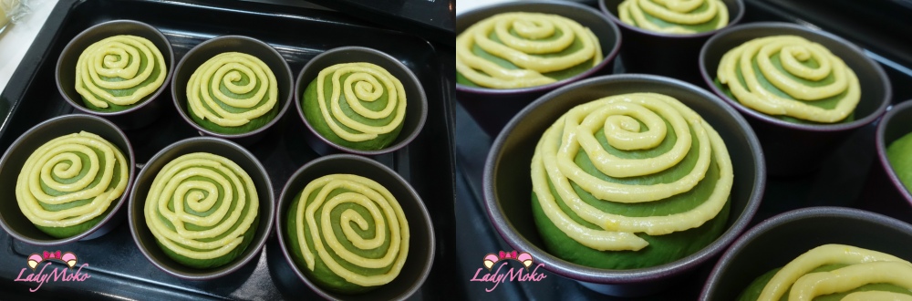 抹茶鹹蛋黃卡士達麵包食譜 卡士達醬擠上麵包 Matcha Salted egg yolk Custard bread recipe