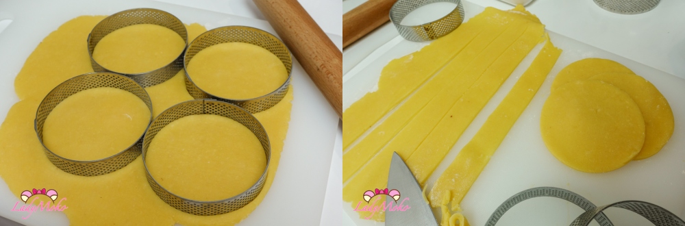 桿開塔皮麵糰至適當厚度 Rolling out sweet tart dough to even thickness
