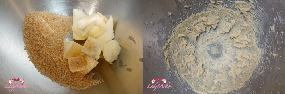 奶油與糖混合打發至細緻 Creaming butter and sugar for almond cream