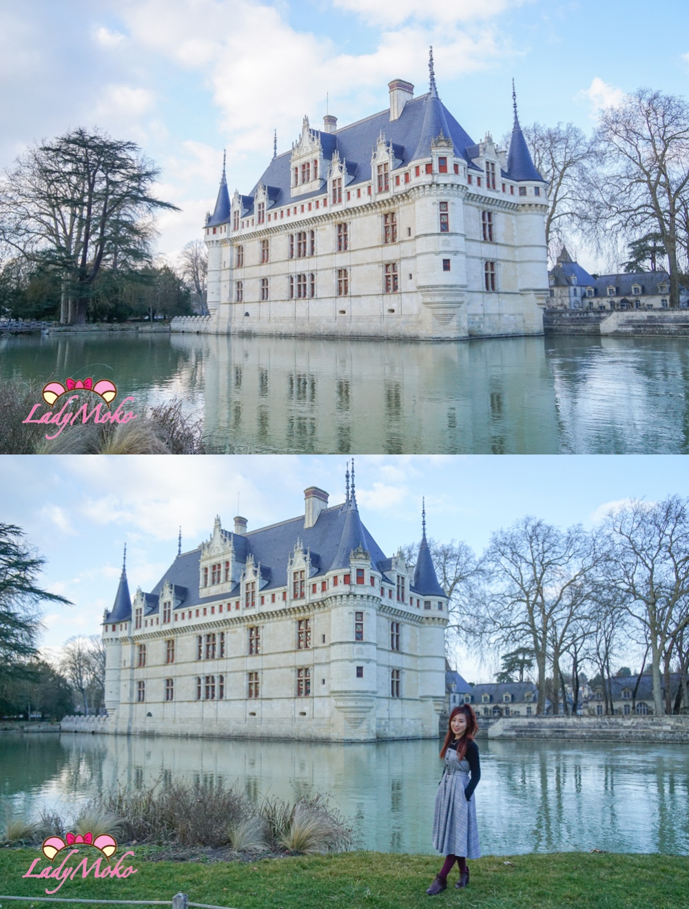 法國羅亞爾河城堡景點 Château d'Azay-le-Rideau 阿澤勒麗多城堡 河面倒影最佳拍攝角度
