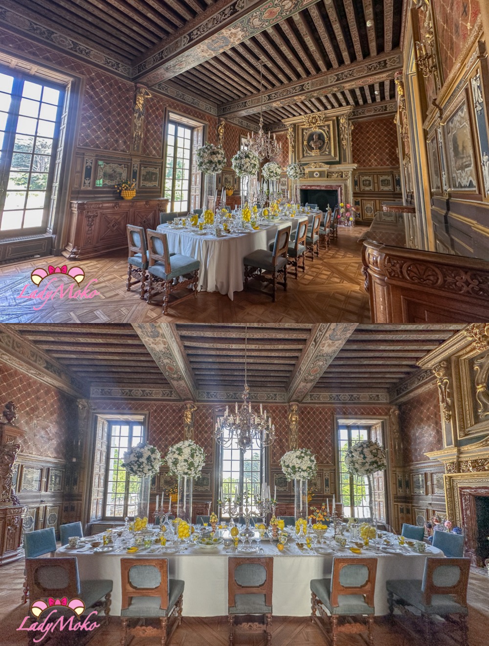 法國羅亞爾河城堡景點 Château de Cheverny 雪維尼城堡 大餐廳(La Grande Salle à Manger)檸檬裝飾