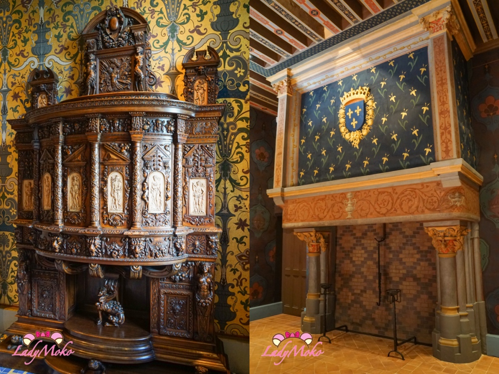 法國羅亞爾河城堡景點 布盧瓦城堡（Château de Blois） 王后公寓（Appartement de la Reine）家具細節與壁爐