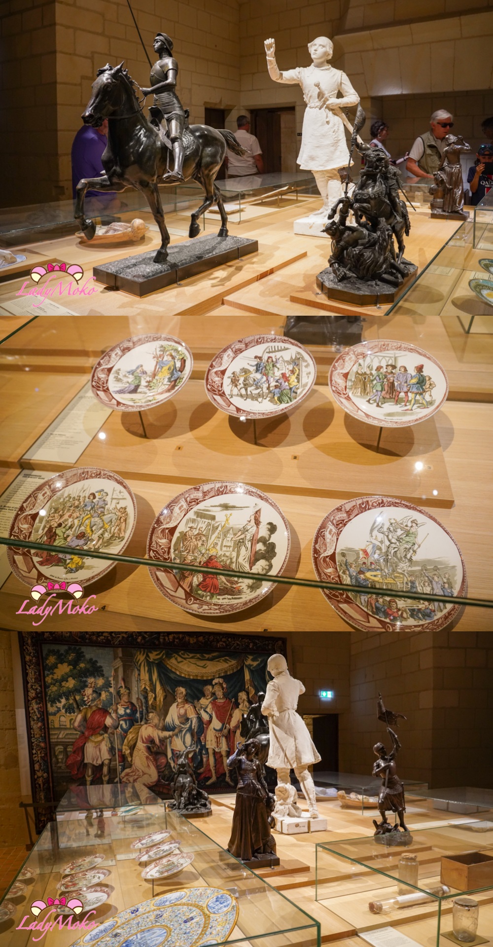 法國羅亞爾河城堡景點 希農城堡 Forteresse royale de Chinon 盔甲瓷器展示