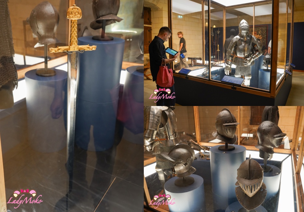 法國羅亞爾河城堡景點 希農城堡 Forteresse royale de Chinon 展示當時的盔甲