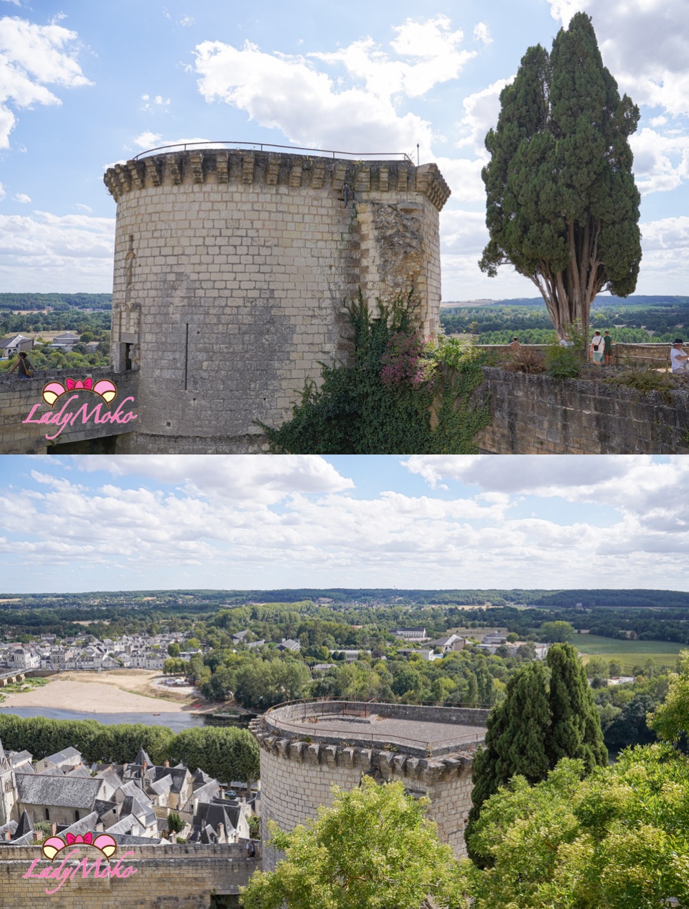 法國羅亞爾河城堡景點 希農城堡 Forteresse royale de Chinon 不同角度的城牆