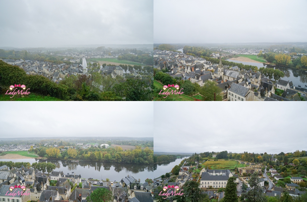 法國羅亞爾河城堡景點 希農城堡 Forteresse royale de Chinon 雨天眺望城市