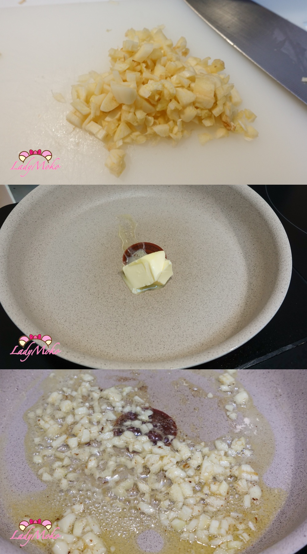 蒜炒奶油花枝食譜 製作奶油大蒜醬