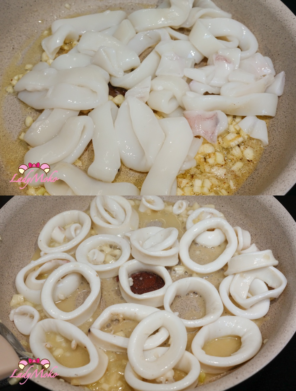 蒜炒奶油花枝食譜 花枝炒熟即可