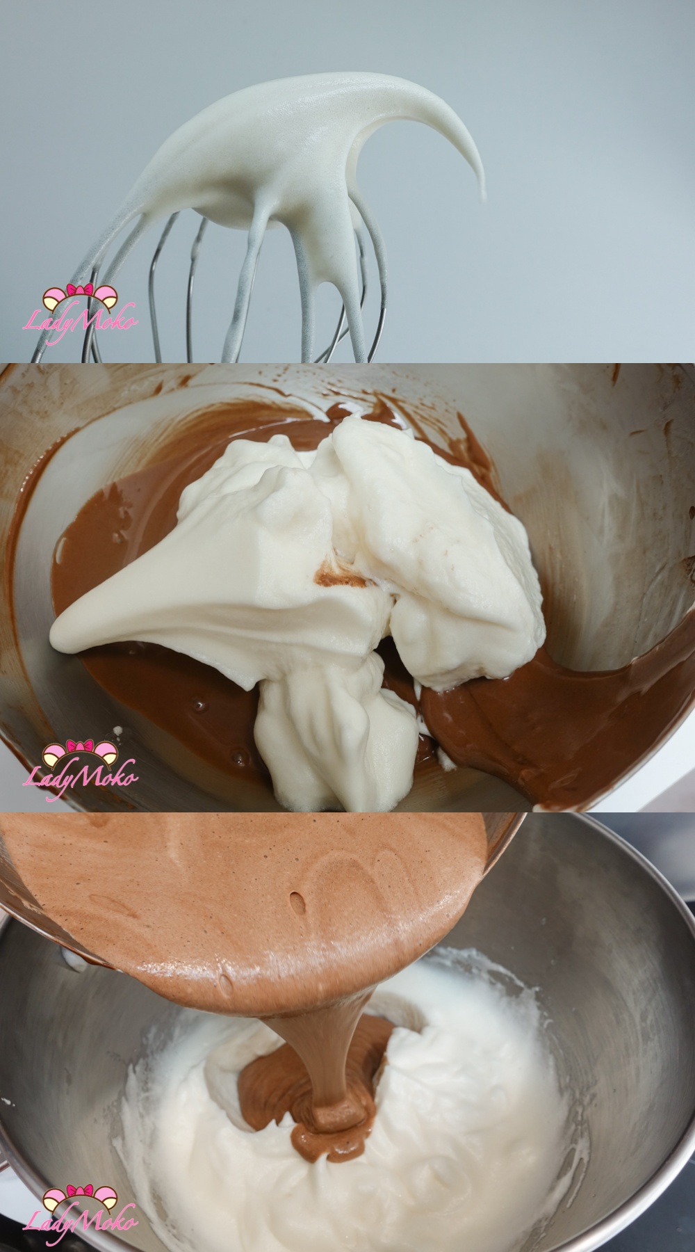 無花果巧克力蛋糕捲食譜 Extra-Thick Fig Chocolate Roll Cake Recipe 加入打發的蛋白霜