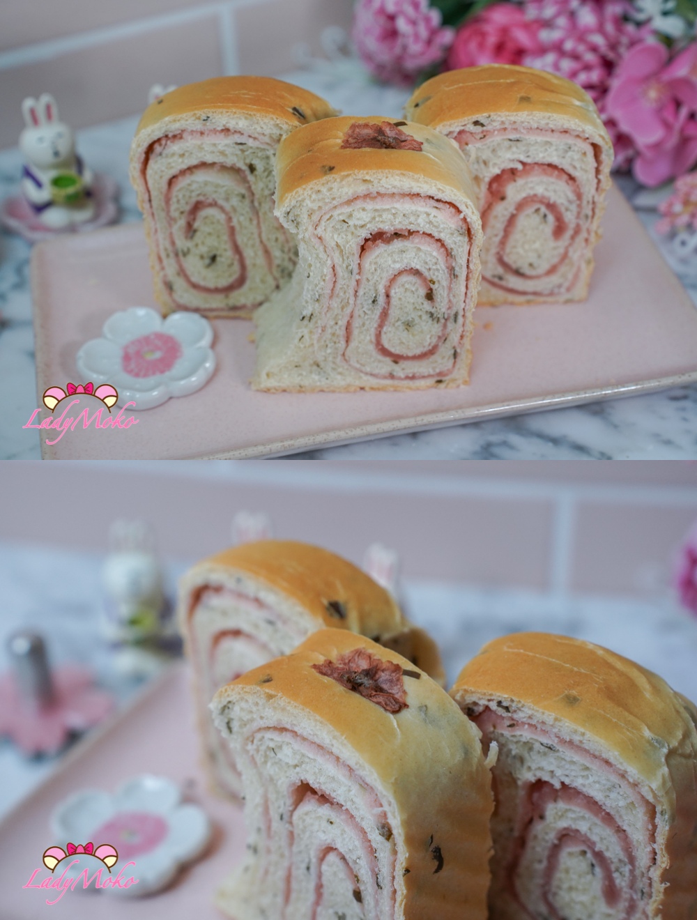 櫻花豆沙吐司食譜 Sakura White Bean Paste Bread Recipe 超好吃又簡單食譜推薦
