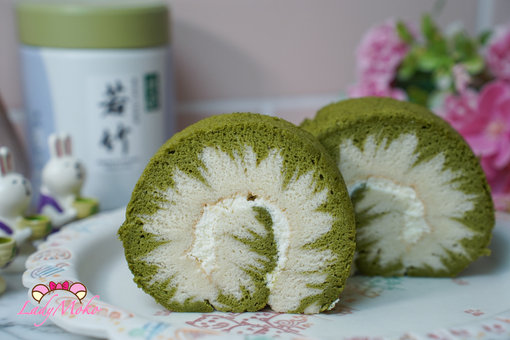 抹茶旋風蛋糕捲食譜 Hurricane Matcha cake roll 成品蛋糕切面
